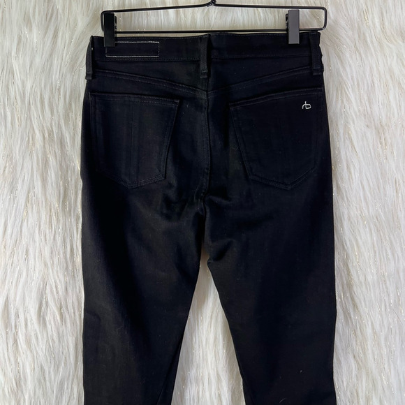 rag & bone Black Nina High Rise Skinny Jeans Cropped Zip Hem Stretch Size 27 - Picture 7 of 12